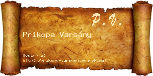 Prikopa Varsány névjegykártya